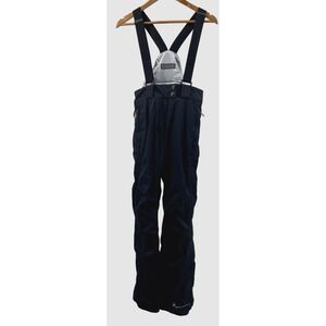 Volkl Ski Pants Womens Medium Black Suspenders Bib Full Side Zip Snow Trousers
